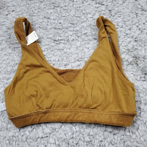 Aerie Offline Recharge Summer Lights Terry Sports Bra Size Small Brown Unlined - Picture 3 of 4